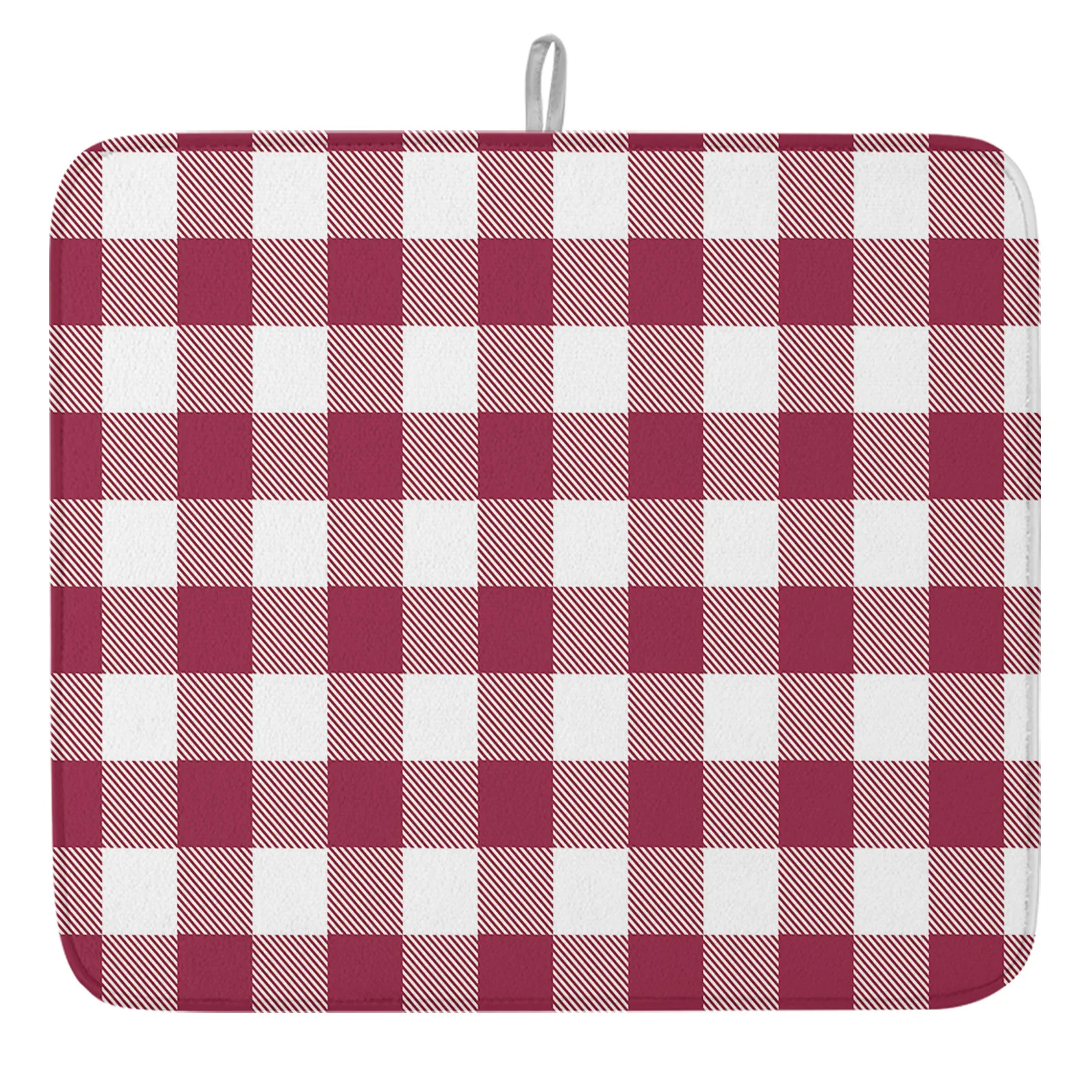 

Пасторальный винно-Красный Клетчатый бытовой коврик для сушки посуды для кухни, чашек, тарелок, подстилок для раковины, впитывающий товар д...