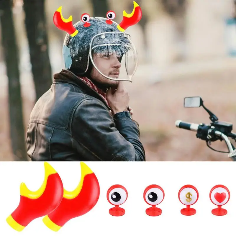 

Motorcycle Helmet Horns Bike Helmet Decoration Creative Helmet Horn Car Accessorie Headwear Sucker Auto Horn Styling Accessories