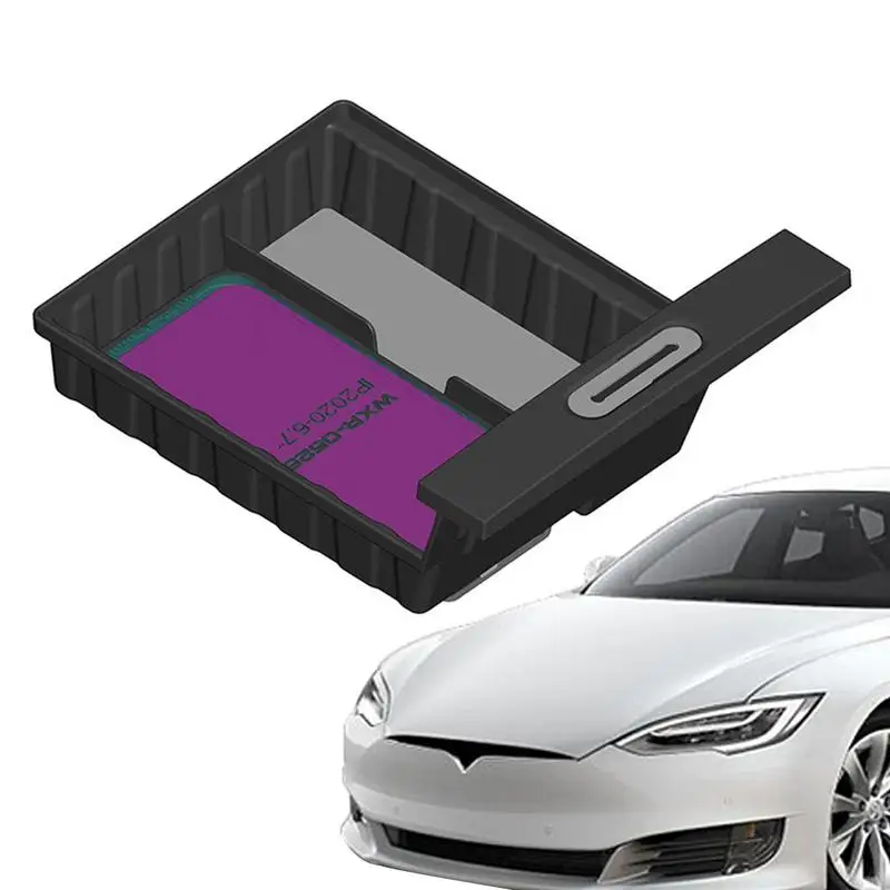 

Car Center Console Data Cable Hub Storage Armrest Storage Box Tray Organizer Anti-Slip Mats Storage Tidying For Tesla Model3/Y