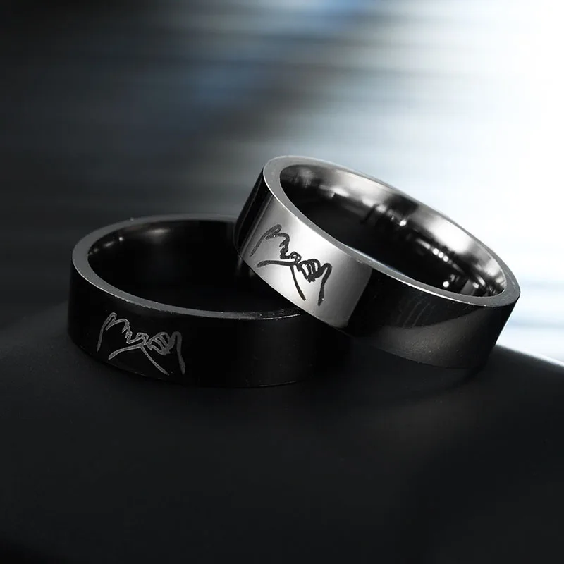 

New Stainless Steel Twill Ring Titanium Steel Wave Couple Ring Chain Simple Men And Women Ring Simple Jewelry Gift 1pc