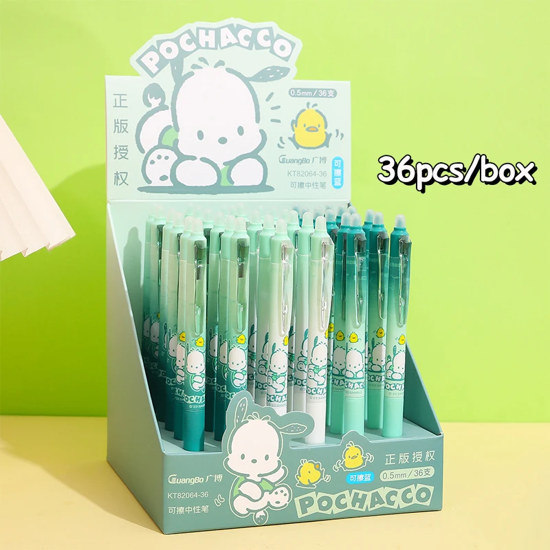 

6 шт./36 шт. мультяшная Милая Sanrio почтовая ручка голубая стираемая ручка Push-action нейтральная ручка Студенческая Милая канцелярская ручка для письма