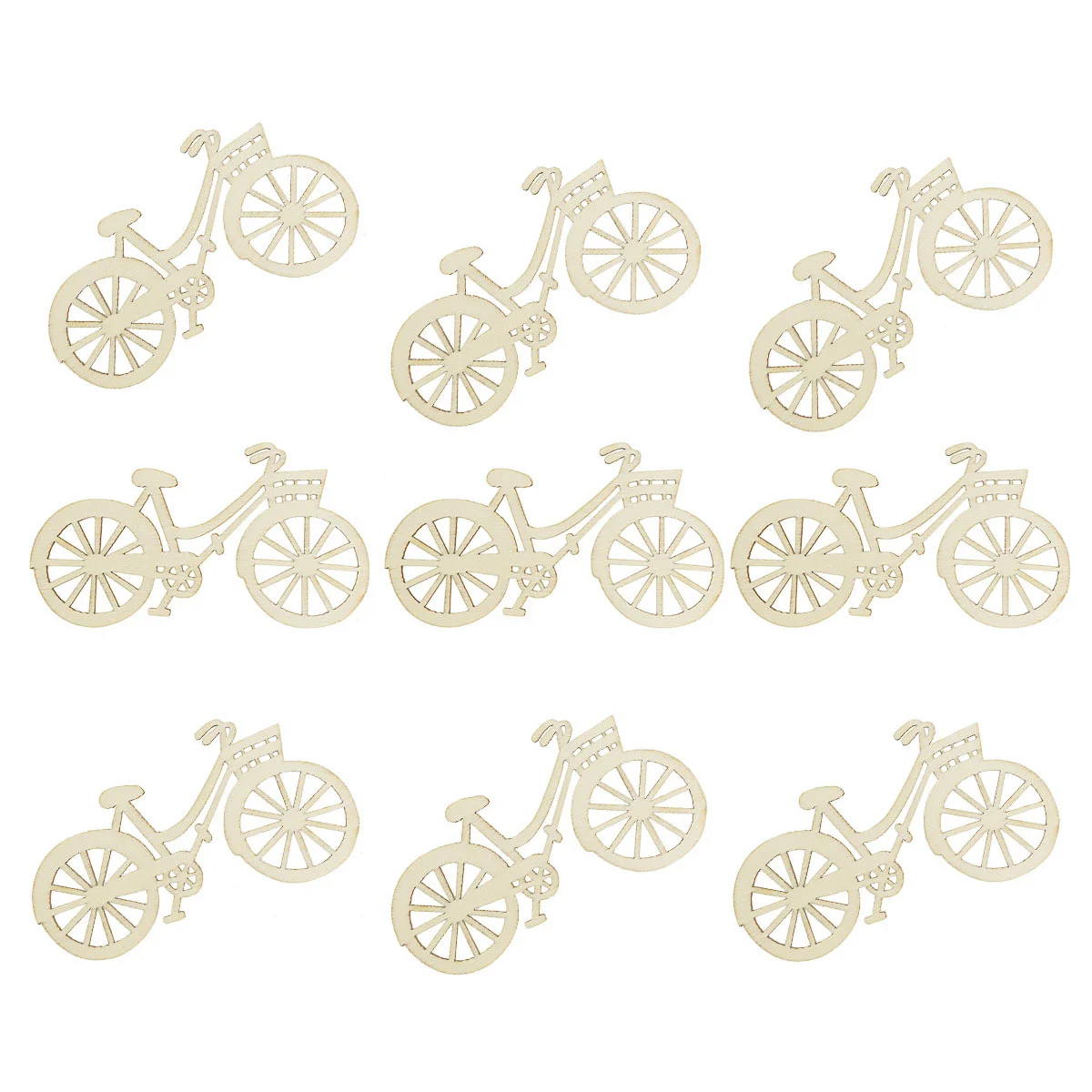 

10pcs Wood Cutout Wooden Ornaments Bike Cutout Wood Slices Crafts Wooden Decoration for Scrapbooking Wedding Craft