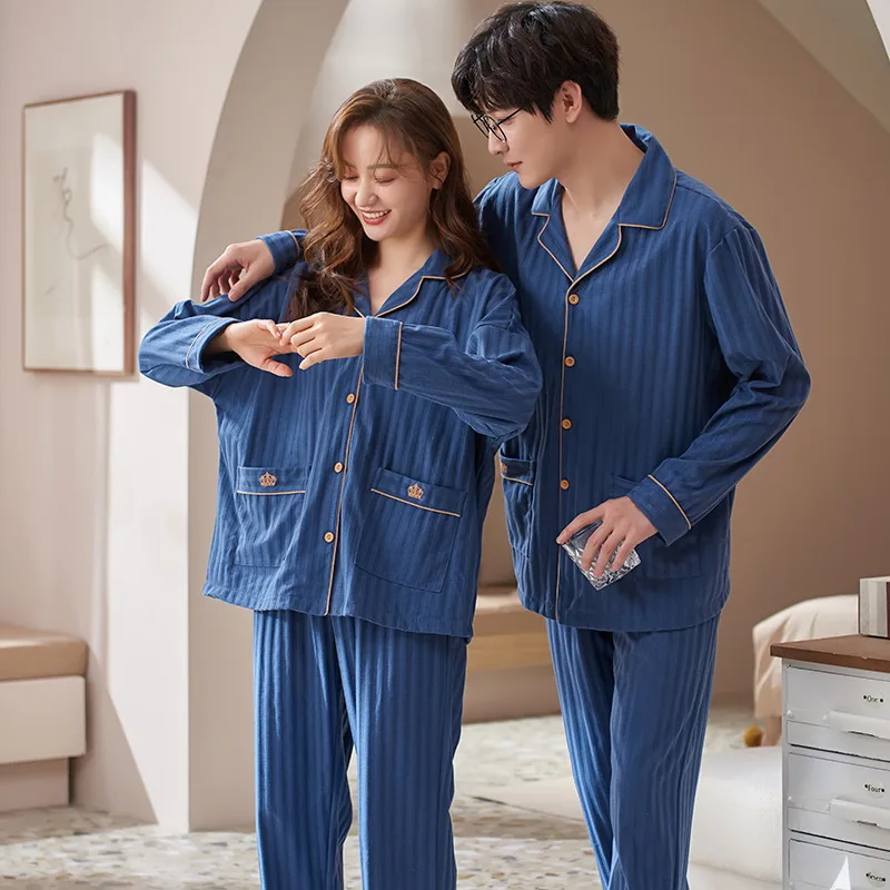 Новинка Весна 2022 пижамные комплекты для пар мужчин и женщин хлопковые Молодежные
