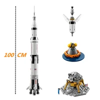 fit 21309 the apollo saturn v technical building blocks space rocket idea series bricks toys children birthday xmas gifts