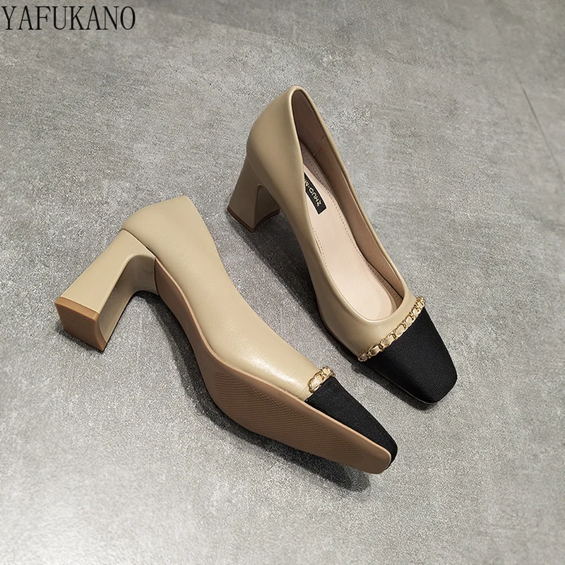 Женские туфли на высоком каблуке туфли-лодочки с квадратным носком и