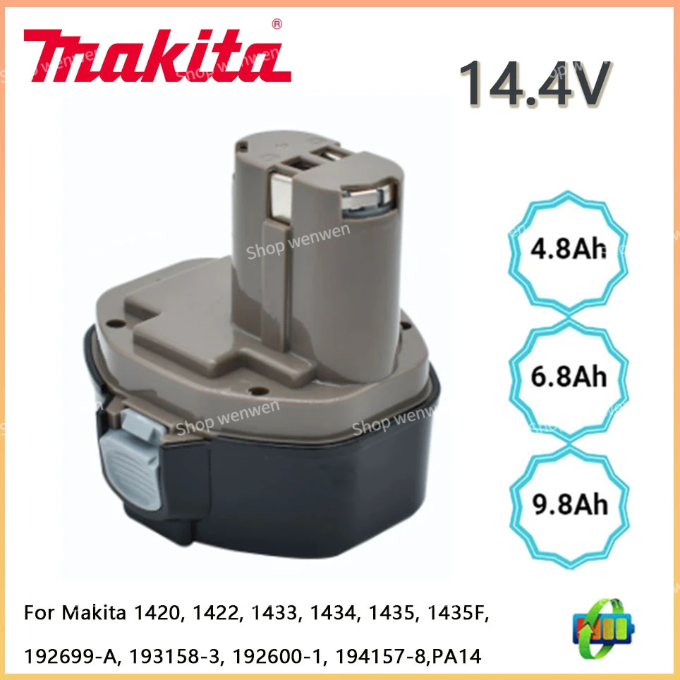 

Makita 100%Original 14.4V 4800mAh 6800mAh 9800mAh NI-MH Power Tool Battery for Makita PA14 1422 1420 192600-1 6281D 6280D