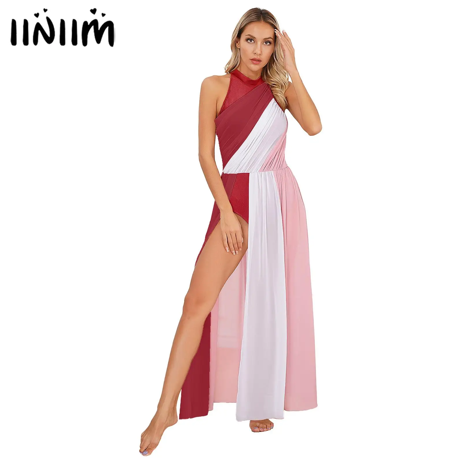 

Женский танцевальный костюм без рукавов, с ложным воротником