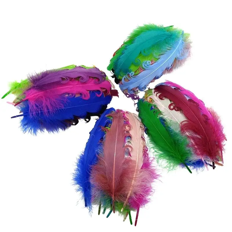 

20/100pcs Colorful Curly Goose Feathers Plumes Diy Dream Catcher Jewelry Making Christmas Wedding Decor Handicrafts Accessories