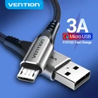 Vention Micro USB кабель 3A нейлоновое быстрое зарядное устройство USB Type C кабель для передачи данных для Samsung Xiaomi LG Android Micro USB Мобильный телефон кабели