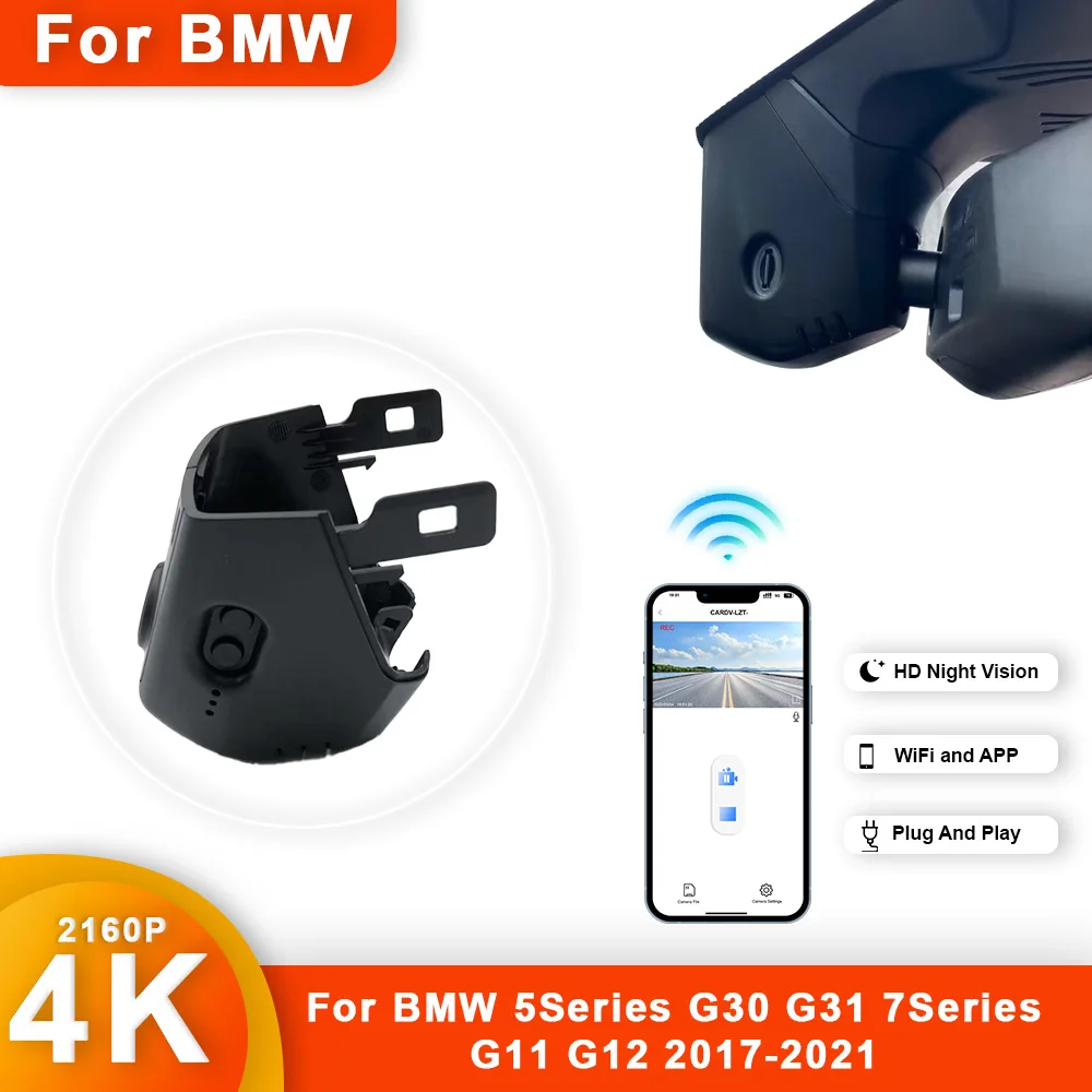 Customized 4K HD 2160P Plug and play Dash Cam For BMW 5Series G30 G31 7Series G11 G12 2017 to 2021 Car Dvr DashCam APP control