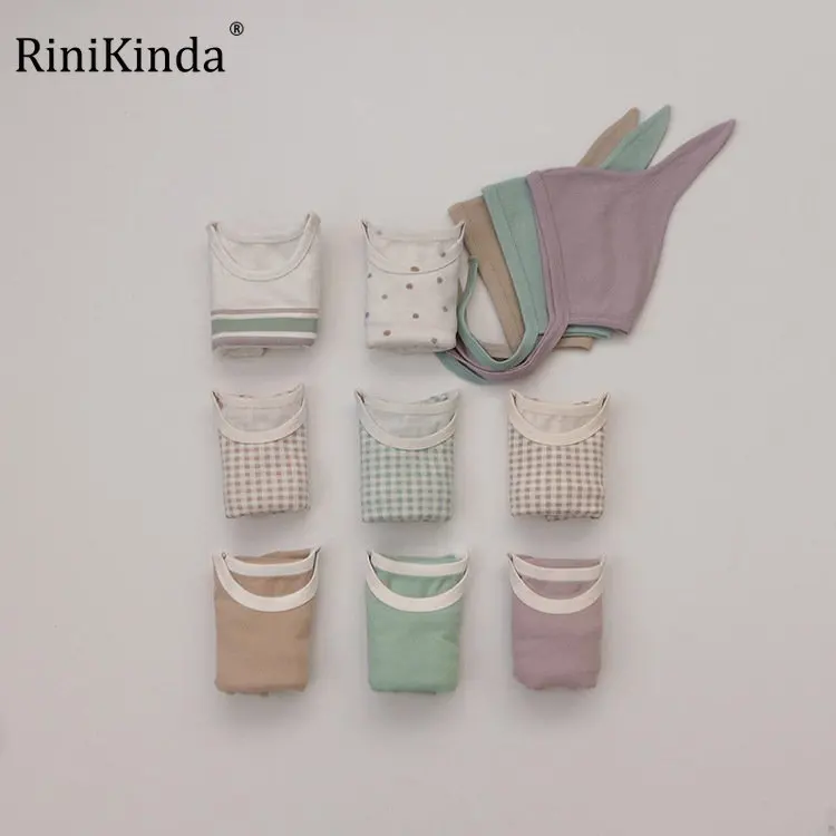 

Пижамный комплект RiniKindaKids, одежда для сна для мальчиков и девочек, осенне-зимняя Пижама, Топ с длинным рукавом и штаны, комплект детской одеж...