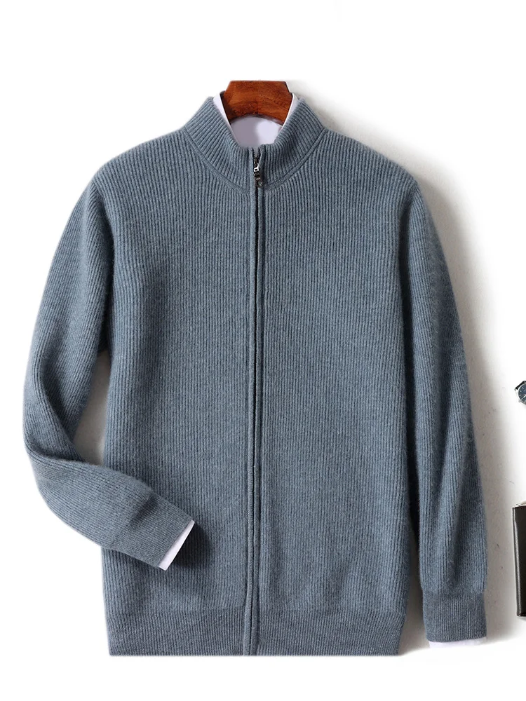 Aliselect мужской кадиган на молнии 100% кашемировый свитер осень-зима плотное пальто