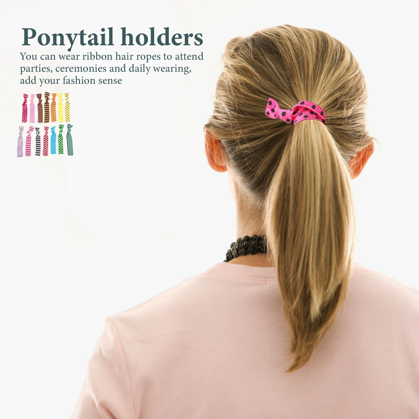 

20 Pcs Stretchy Hair Ties Ropes Bulk Headband Silk No Crease Nylon Elastic Ribbons Women Ponytail Holders Miss