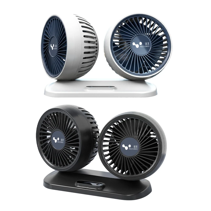 

A6HB 24V/12V Car Fan Summer Cooling Adjustable Double-head Fan 360° Low Noise Car Cooler Air Fan Strong Wind Accessories