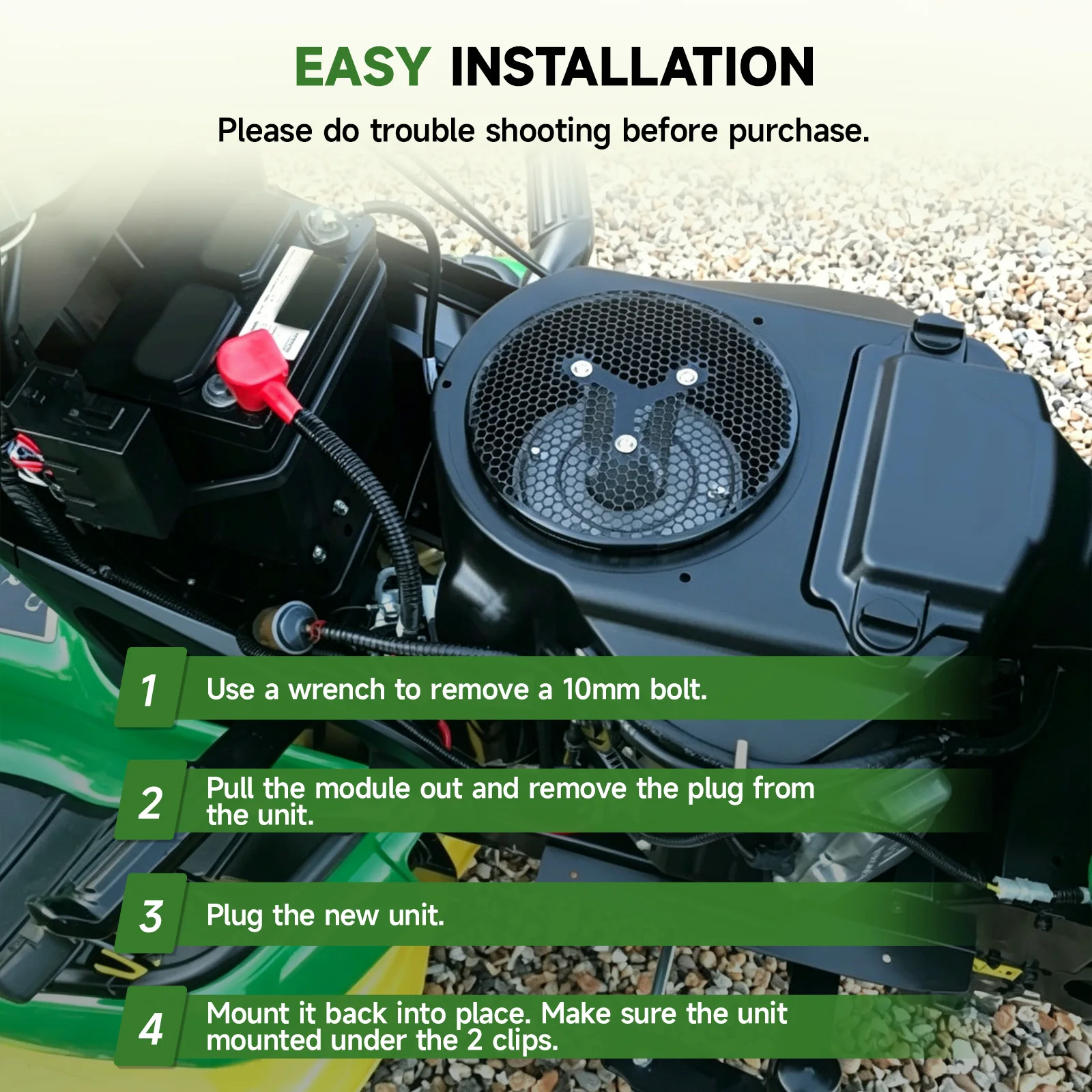 Запасной модуль ЭБУ для газонокосилок John Deere X300R X320 X324 X500 X540, заменяет AM141075 AM137667, черный блок управления из ABS-пластика. (art.: 3920dbe36c488) - 3920dbe36c488