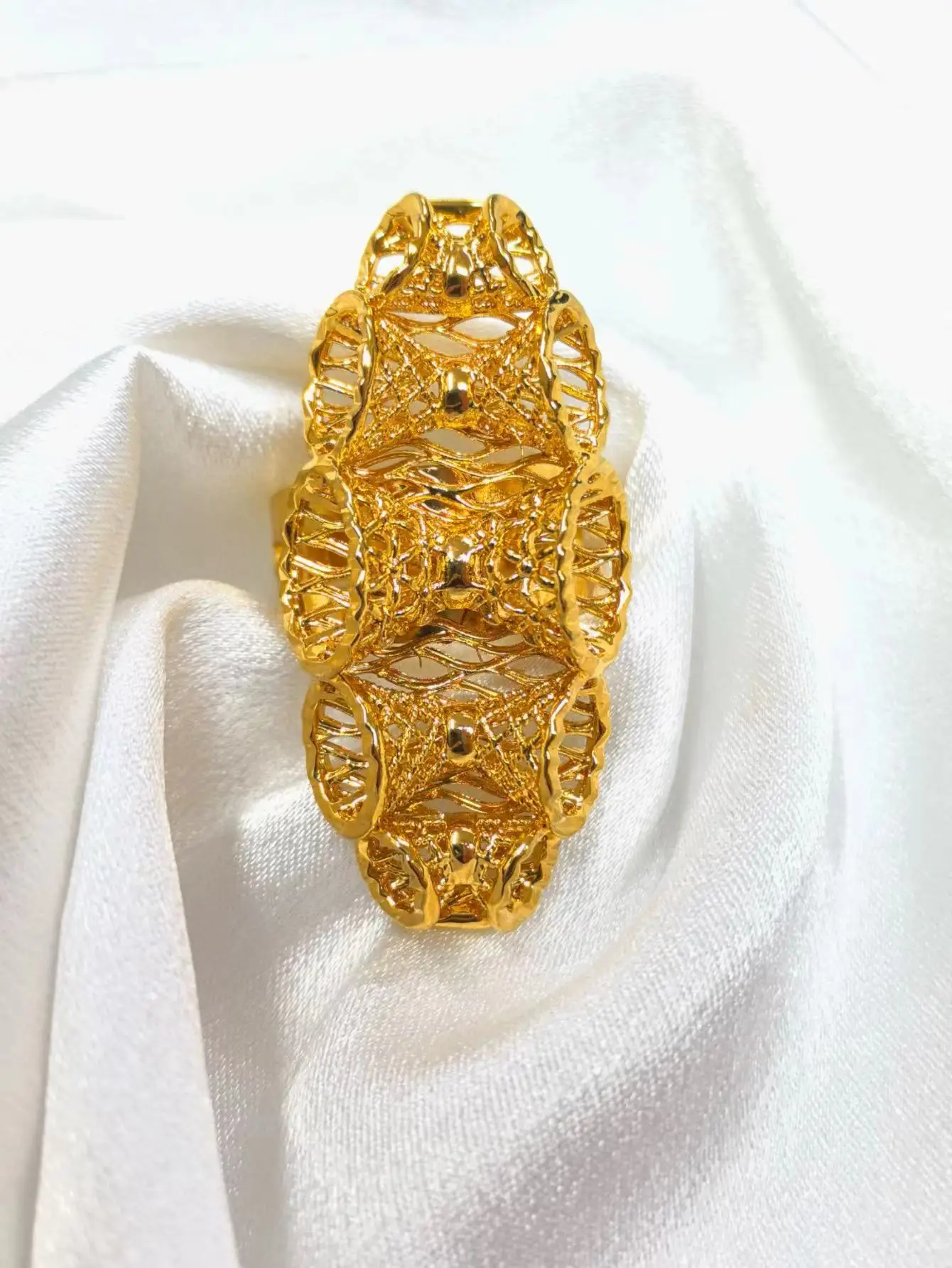 Золотое кольцо из Дубая для женщин бразильское позолоченное свадебное украшение