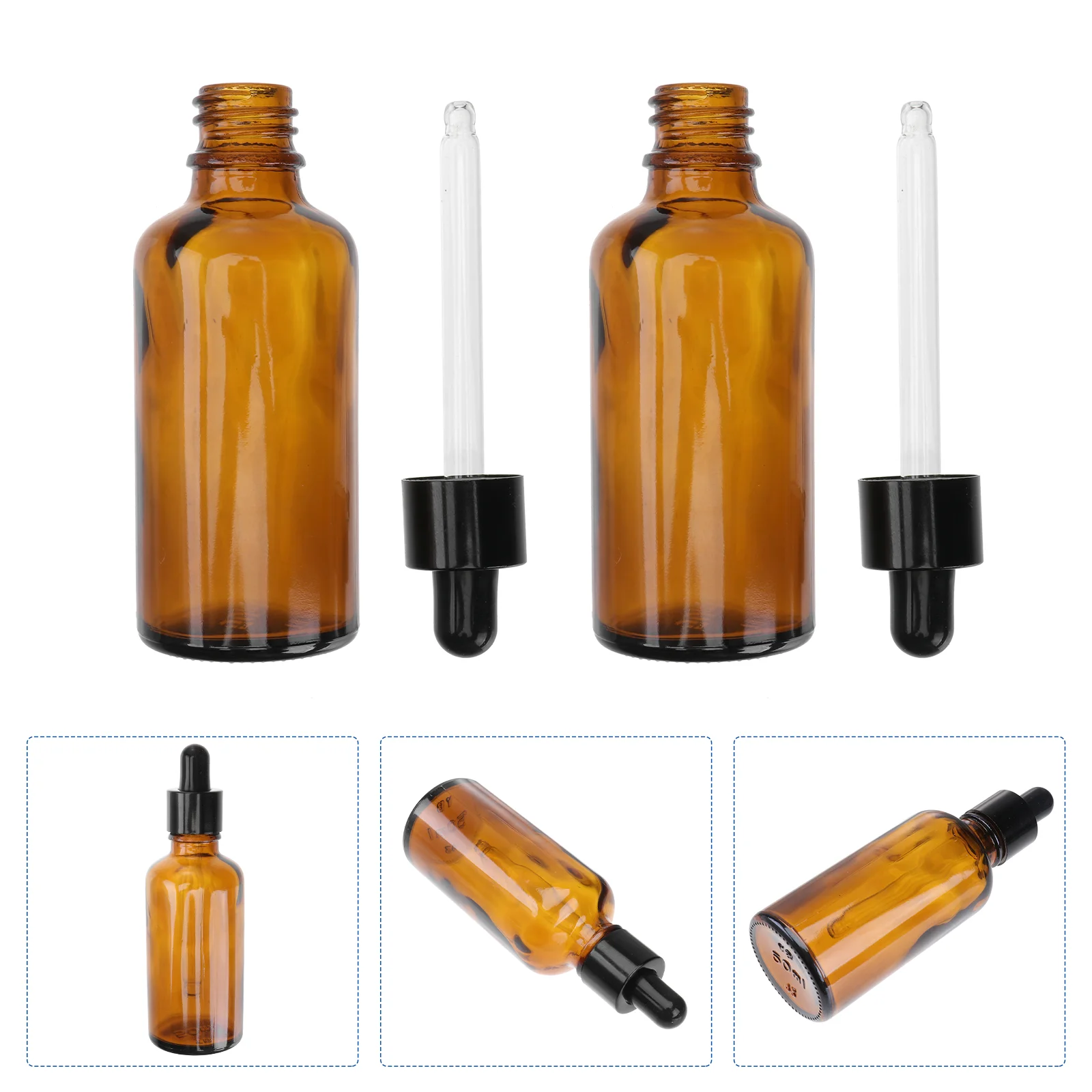 

12 Glass Dropper Bottle Empty Refillable Bottle with Droppers 20 100ml