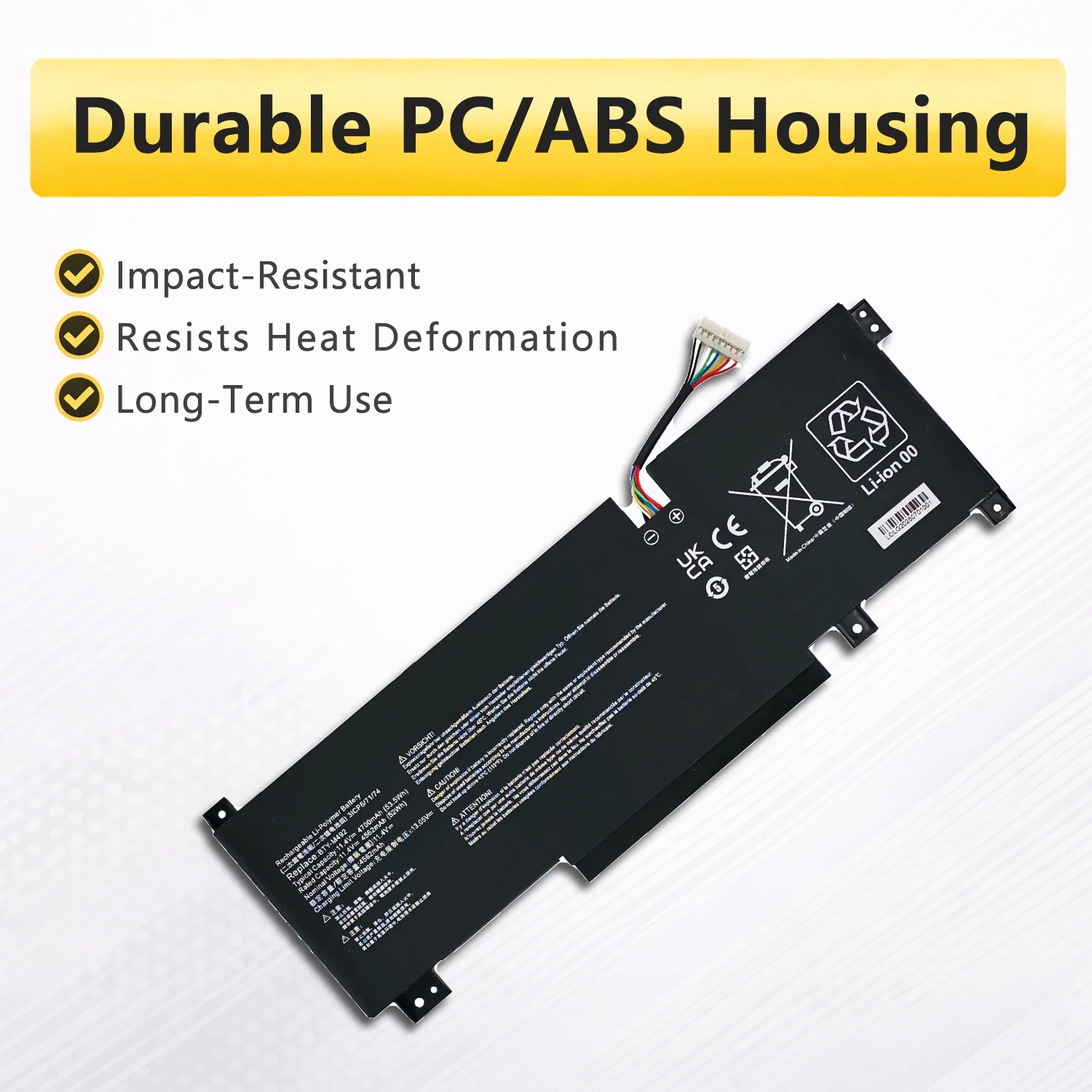 Фото Аккумулятор PowerHub BTY-M492 11.4В 53.5Втч для ноутбуков MSI Katana GF66 GF76 Pulse GL66 GL76 Sword 15 №2