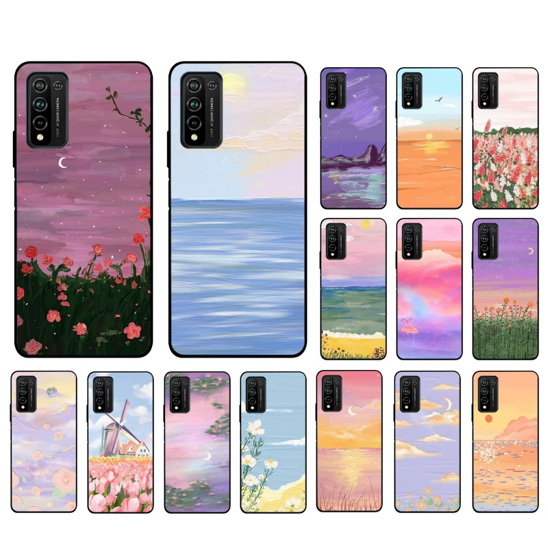 

Drawing Flower Sceneary Phone Case for Huawei Honor 50 10X Lite 20 7A 7C 8X 9X Pro 9A 8A 8S 9S 10i 20S 20lite 7X 10 lite