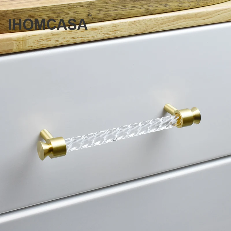 2022 New Современные хрустальные акриловые ручки IHOMCASA для кухни мебели и шкафа ящика