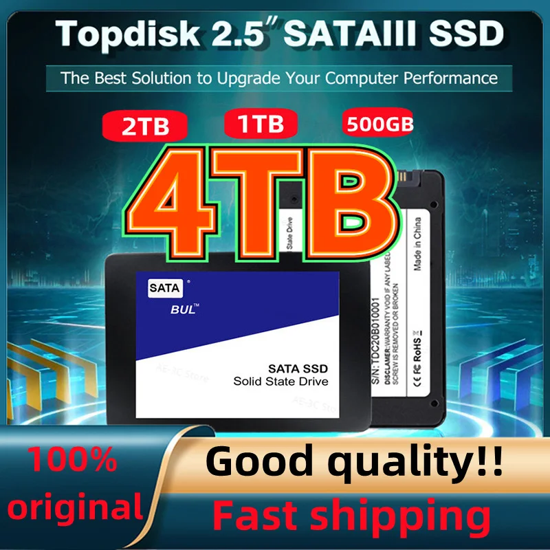 

2.5 inch 2023 SSD 4TB 2TB 1TB 500GB Hard drive disk sata3 ssd TLC 500MB/s internal Solid State Drives for laptop and desktop