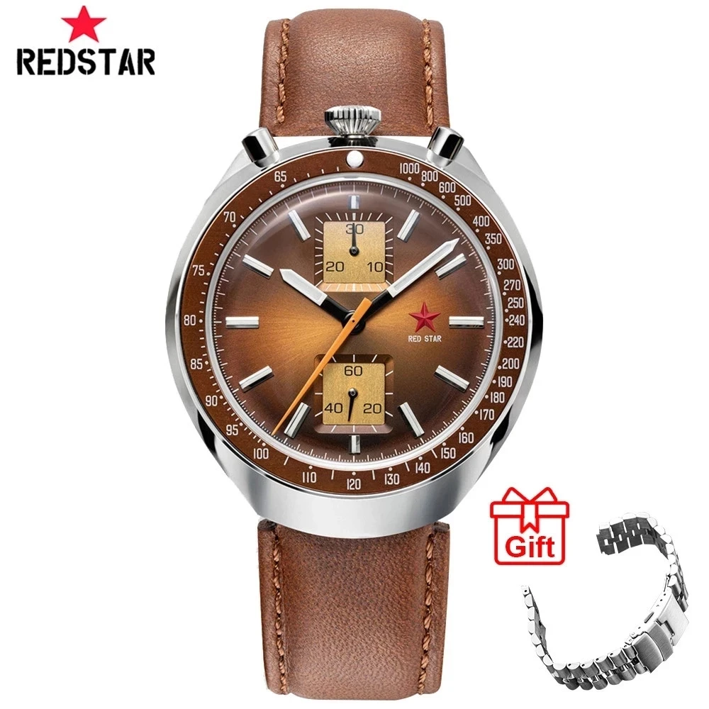 

RED STAR Seagull 1963 Chronogaph 42mm Watch For Men Super Luminous Mechanical Man Watches 21 Zuan Waterproof Pilot Wristwatch
