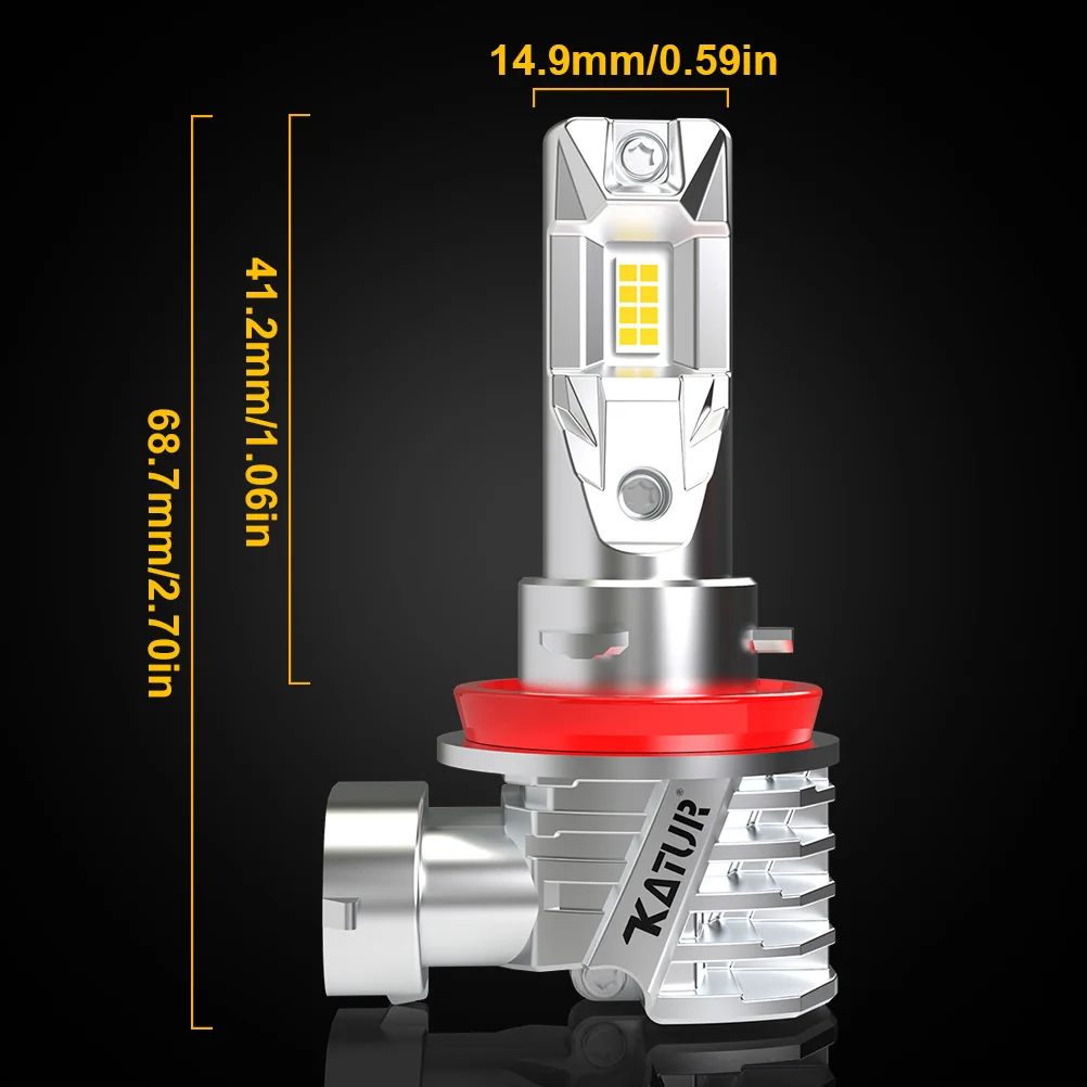 Светодиодные Автомобильные фары Katur 2x H8 H11 противотуманные 6000 лм K белый