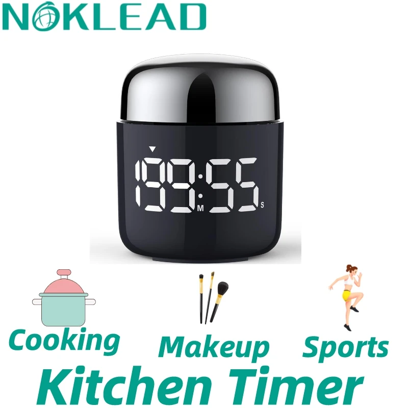 NOKLEAD LED Kitchen Timer Knob Digital Timer Cosmetic Bottles Countdown Timer Cooking Shower Study Makeup Stopwatch Timer