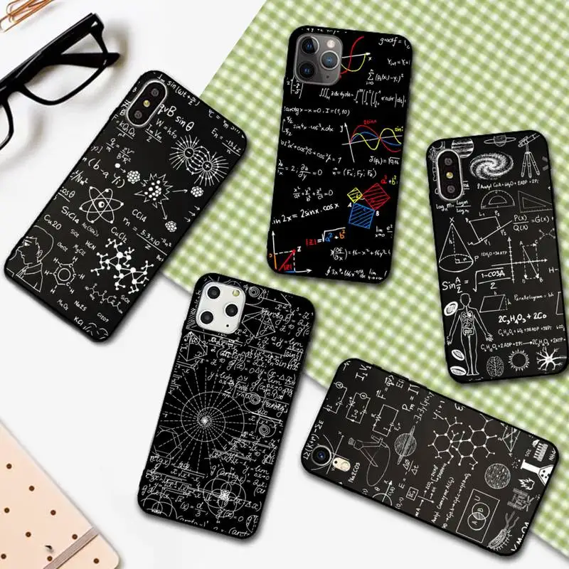 

YNDFCNB Symbol Math Science Physics Formulas Phone Case for iPhone 11 12 13 mini pro XS MAX 8 7 6 6S Plus X 5S SE 2020 XR cover