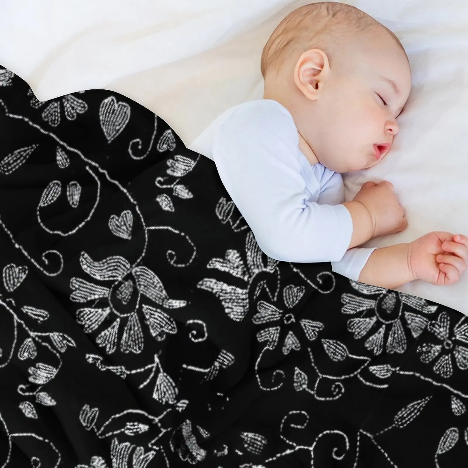 Черно-белое одеяло Nakshi kantha или с вышивкой летние Роскошные Дизайнерские одеяла