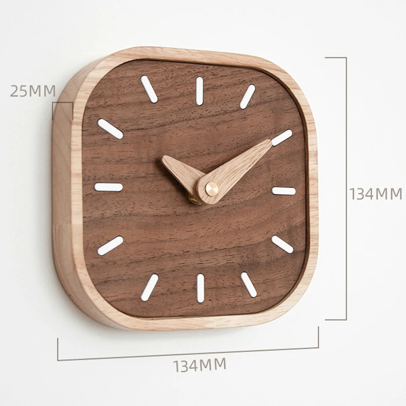 

Настенные часы в скандинавском стиле, минималистичные украшения из массива дерева черного ореха для спальни, гостиной, тихие подвесные настенные часы
