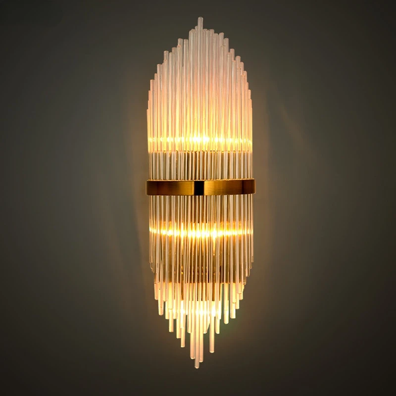 

Luxury Living Room Gold Metal Led E14 Wall Scones Glass Lustre Luminaris Led Wall Lamp Led Indoor Lighting Fixtures Lamparas