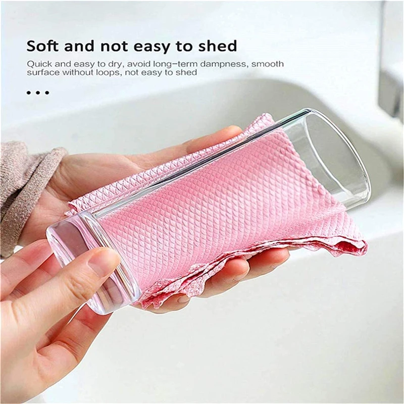 

5/10pcs Grade Microfiber Kitchen Towel Oil Resistant Absorbable Fish Scale Wipe Glass Plate Car Window Nano Grade Cleaning Cloth