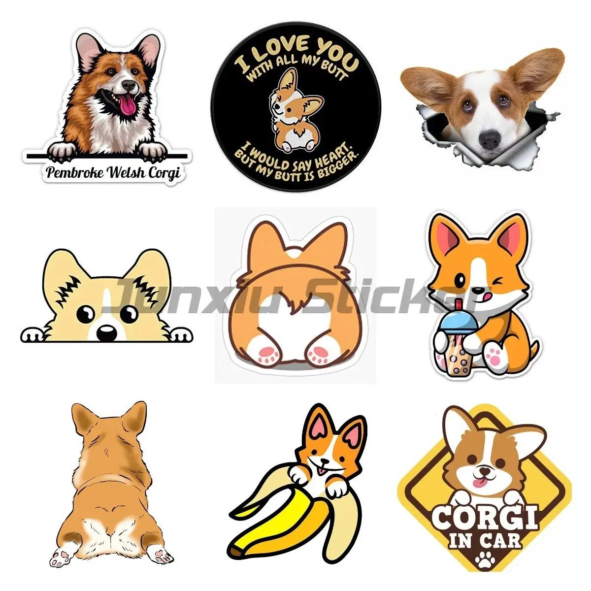 Happy Welsh Corgi Dog Animal Бампер Мотоцикл Cross Country Race Шлем для ноутбука Чемодан KK Виниловая