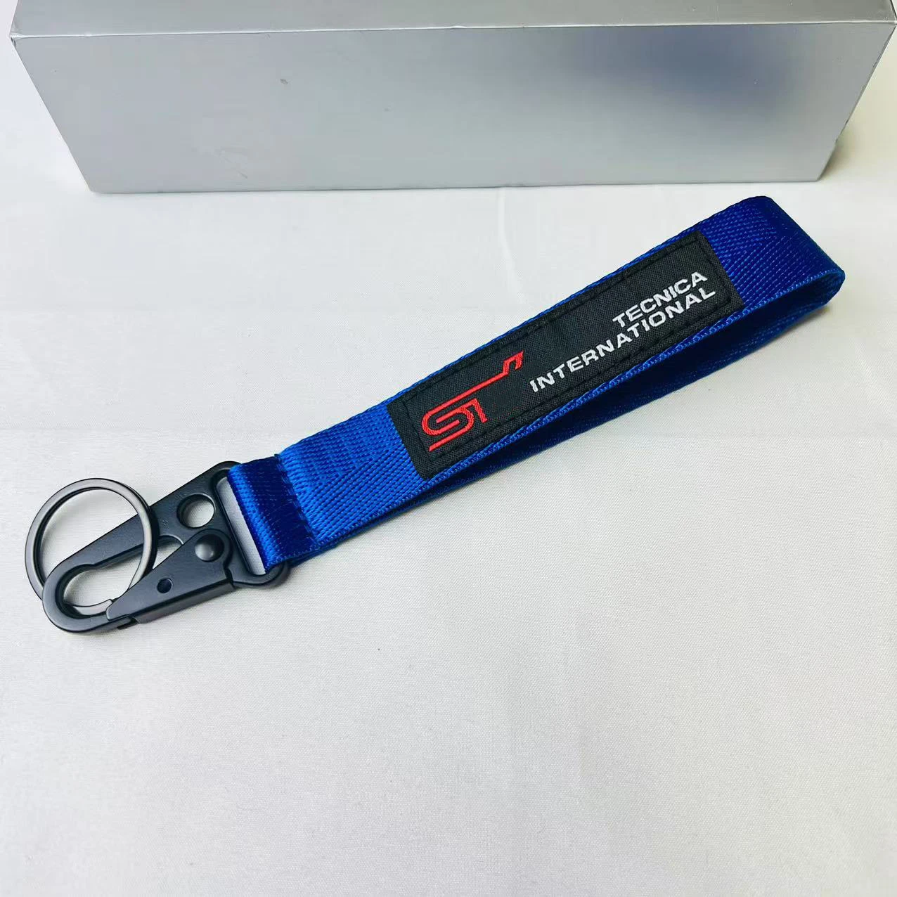 

Автомобильный брелок, нейлоновая тканая этикетка, эмблема, браслет, брелок с металлической пряжкой, короткий ремешок, крутые бирки для ключей для Subaru STI, автоаксессуары