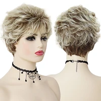 gnimegil lady blonde hair for white women heat resistant synthetic short wigs soft natural daily cosplay costume mommy full wig