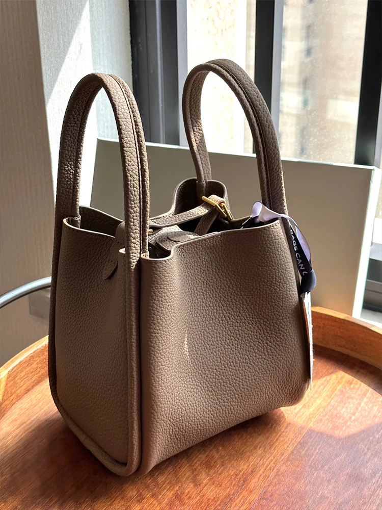 Fashion Vintage Designer Shoulder Food Basket Bags for Women Luxury 2023 New in Genuine Leather Handbags Brand Travel Tote Purse