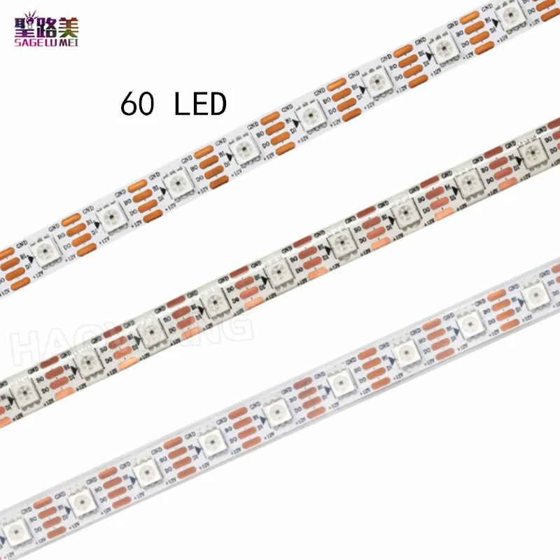 Пиксельная светодиодная RGB лента WS2815 (WS2812/WS2813) 12 В постоянного тока индивидуально