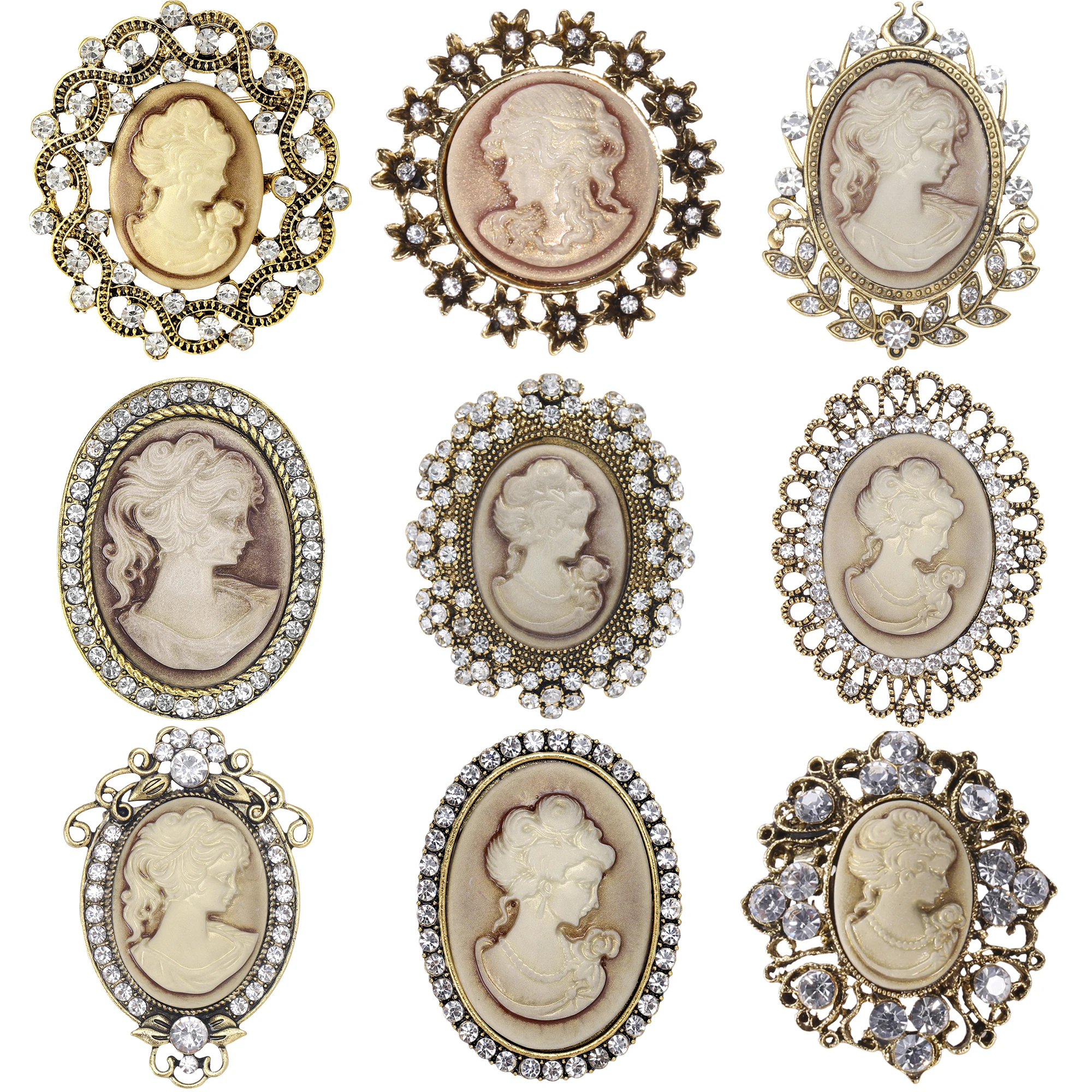 Жемчужные красивые броши с головой девушки для женщин эмалированная женская