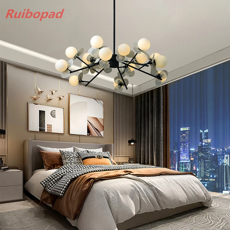 

Роскошные Современные светодиодные люстры, новый дизайн, декоративная лампа для гостиной, кухни, островка, спальни, скандинавские стеклянн...