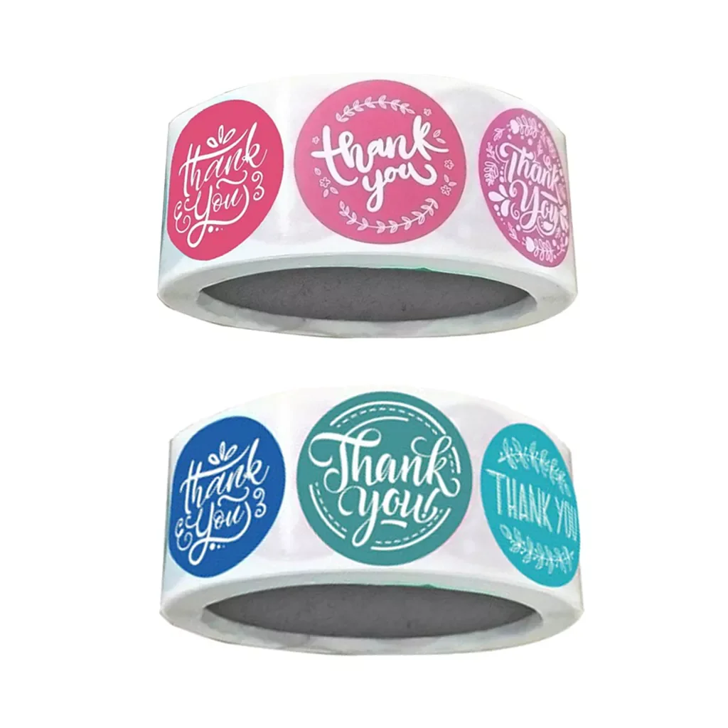 

1 Roll Thank You Packaging Sealing Stickers Floral Paper Seals Labels 1"