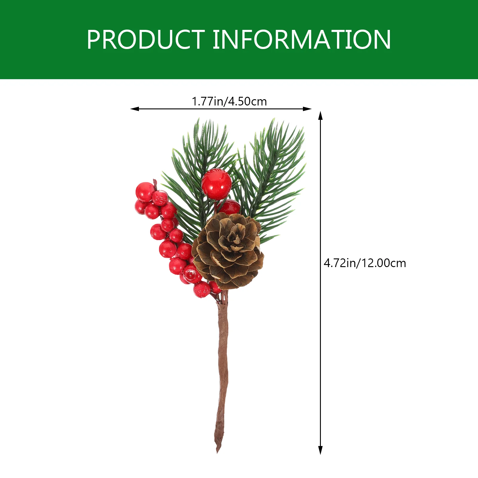 

Christmas Pine Picks Berry Artificial Branches Berries Decor Stems Redstem Wreath Floral Treehollyflower Fake Branch Pick Cone