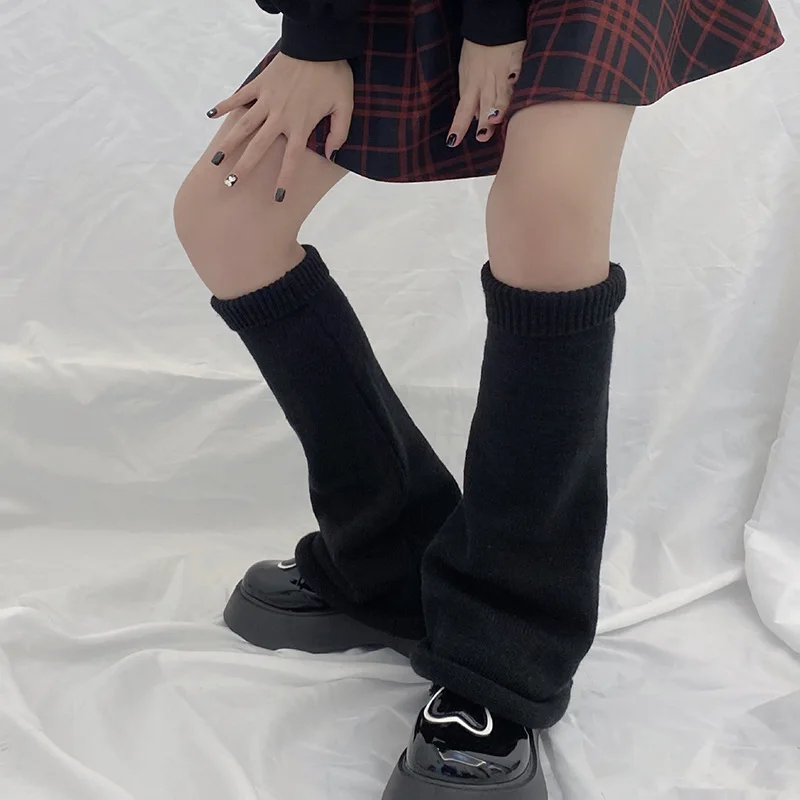 Japanese Jk Boots Socks Harajuku Leg Warmers Socks Autumn and Winter Knitted Loose Punk Lolita Leg Socks Warm Thin Leg Leg Cover