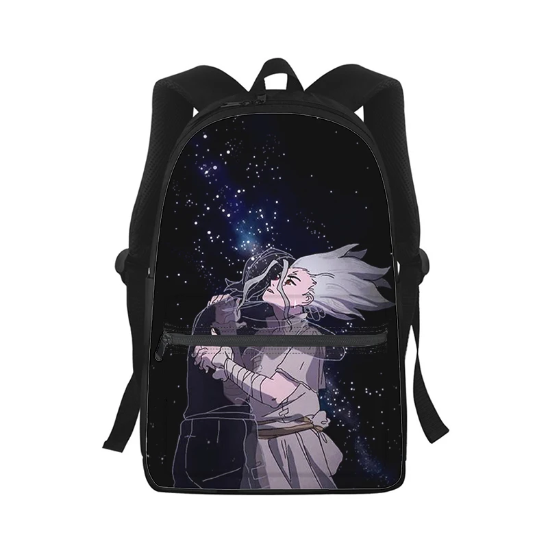 Dr STONE anime Men Women Backpack 3D Print Fashion Student School Bag Laptop Backpack Kids Travel Shoulder Bag