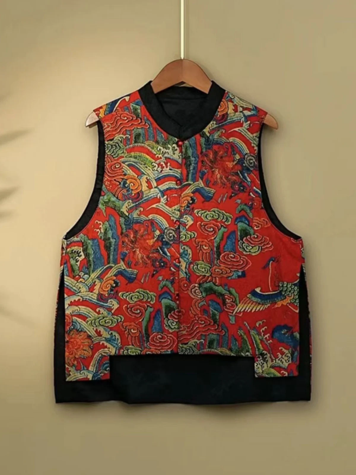 Новый китайский Sle ретро национальный этнический двусторонний жилет с вышивкой