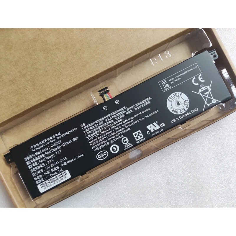 TM1613 TM1703 TM1604 R13B01W R13B02W аккумулятор 7,6 В 39Wh для Xiaomi 2018 Mi Air13 13,3 