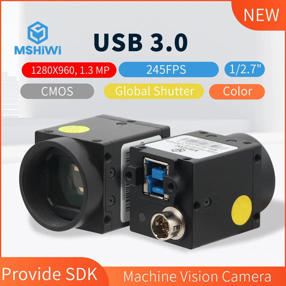 

USB 3.0 Machine Vision Industrial Camera 1/2.7" 1.3MP Color Global Shutter C Mouth Provide SDK Demo Linux Python Windows 245FPS