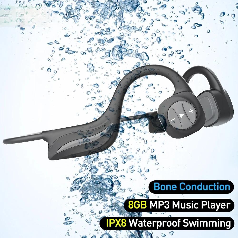 

Bone Conduction Headphones Bluetooth wireless Earphone 8GB IPX8 Waterproof MP3 Music Player Swimming Diving Sport Headset gaming