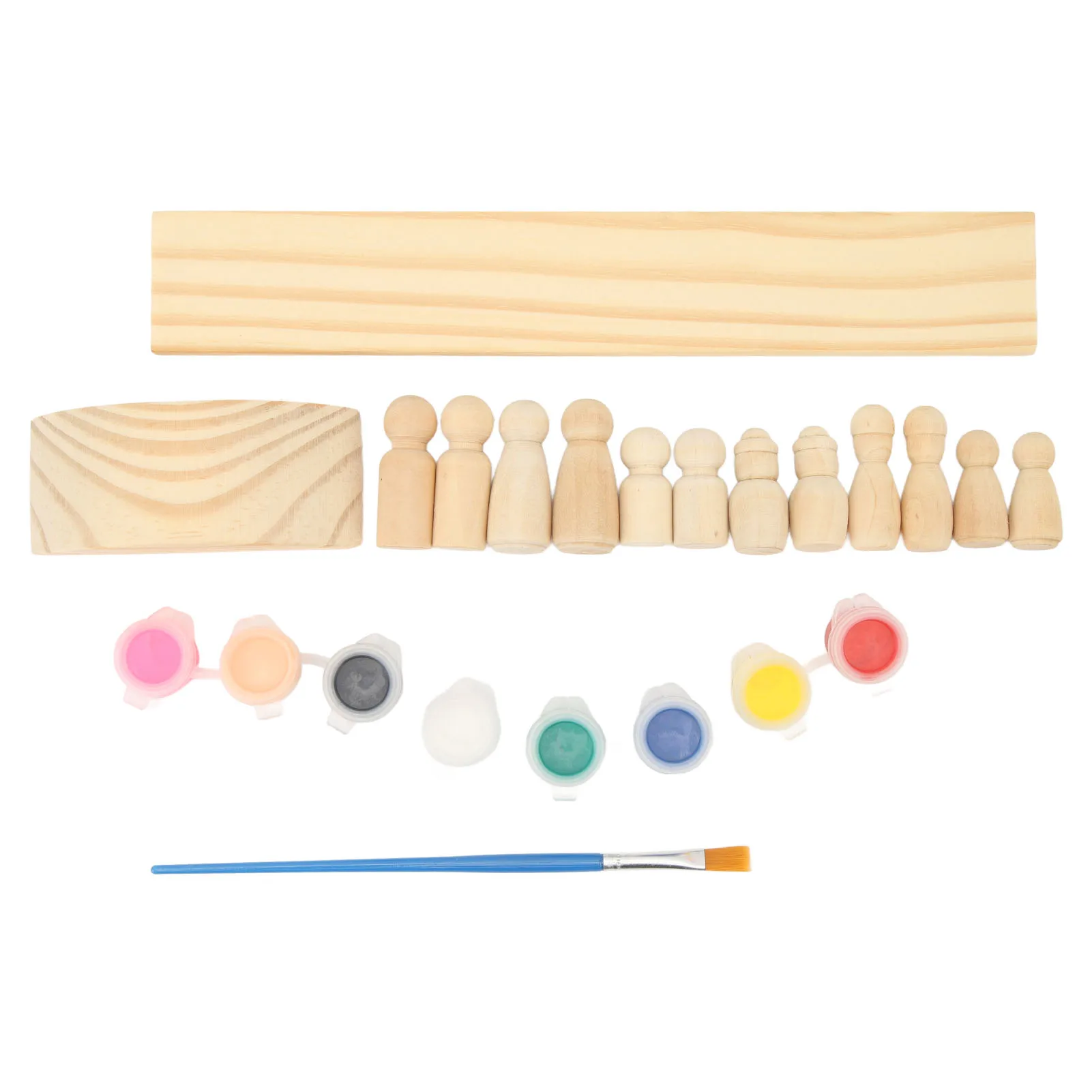 

Wooden Balance Counting Toy DIY Unpainted Doll Balance Toy With 8 Colors Pigment Kids Math Educational Toy For Children