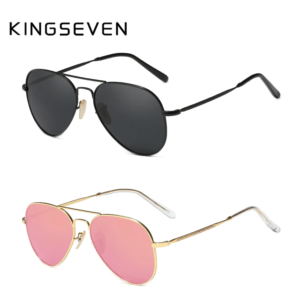 Мужские солнцезащ. Очки-авиаторы KINGSEVEN черно-серые солнцезащитные очки-авиаторы